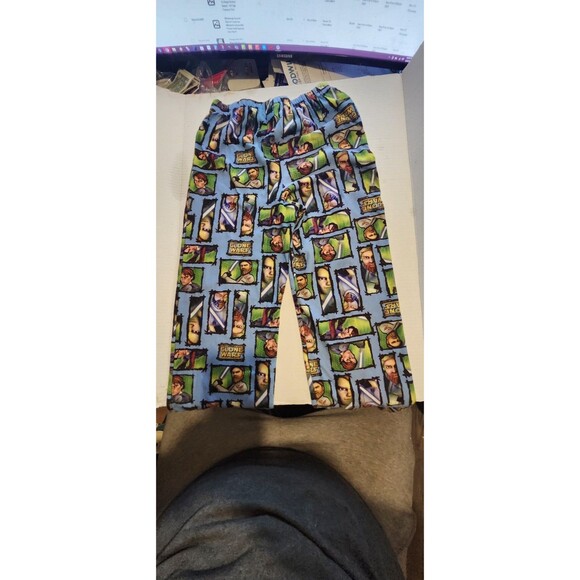 Star Wars Clone Wars Pajama Pants Kids Size 10/12 Boys Sleepwear Obi-Wan Anakin - Picture 1 of 7